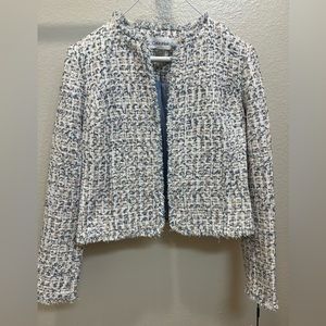 Calvin Klein tweed jacket open front size 2Petite